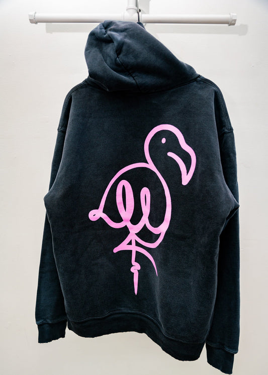 DISTRESSED VINTAGE WASH HOODIE (IRON ORE)